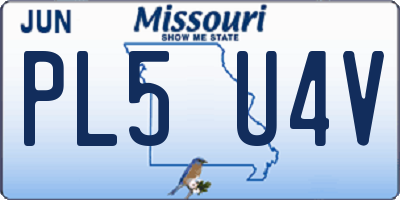 MO license plate PL5U4V