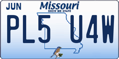 MO license plate PL5U4W