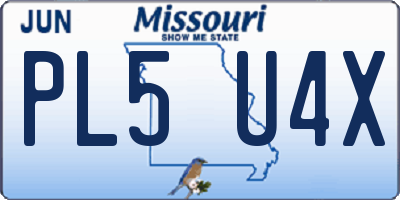 MO license plate PL5U4X