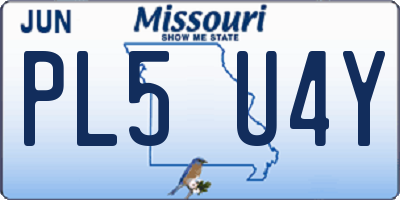 MO license plate PL5U4Y