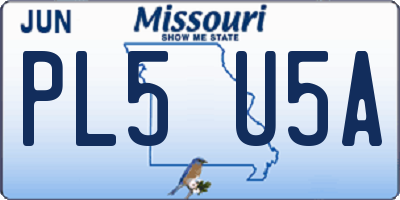 MO license plate PL5U5A