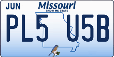 MO license plate PL5U5B