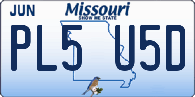 MO license plate PL5U5D
