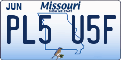 MO license plate PL5U5F