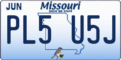 MO license plate PL5U5J