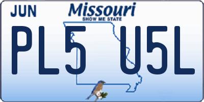 MO license plate PL5U5L