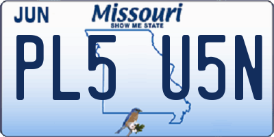 MO license plate PL5U5N