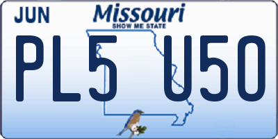 MO license plate PL5U5O