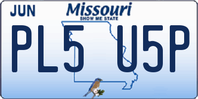 MO license plate PL5U5P