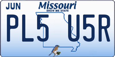 MO license plate PL5U5R