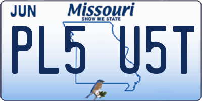 MO license plate PL5U5T