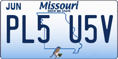 MO license plate PL5U5V