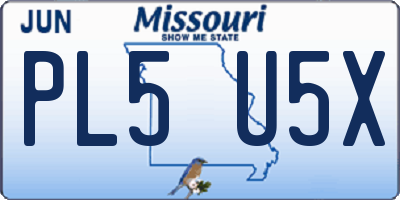 MO license plate PL5U5X