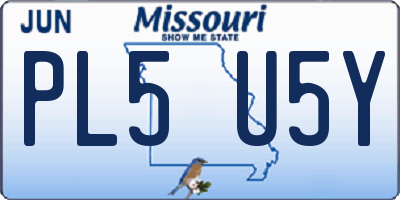 MO license plate PL5U5Y