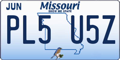 MO license plate PL5U5Z