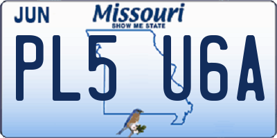 MO license plate PL5U6A