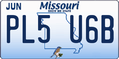 MO license plate PL5U6B