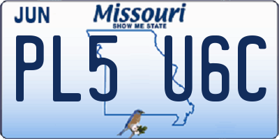 MO license plate PL5U6C