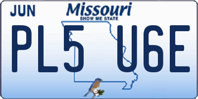 MO license plate PL5U6E