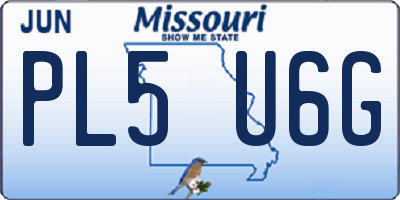 MO license plate PL5U6G