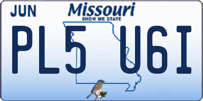 MO license plate PL5U6I