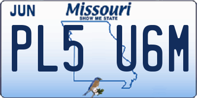 MO license plate PL5U6M