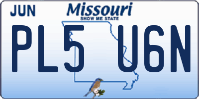 MO license plate PL5U6N