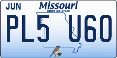 MO license plate PL5U6O
