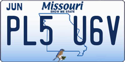 MO license plate PL5U6V