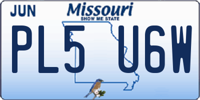 MO license plate PL5U6W