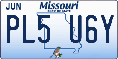 MO license plate PL5U6Y