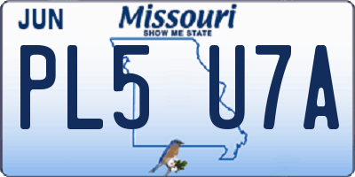 MO license plate PL5U7A