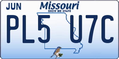 MO license plate PL5U7C