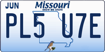 MO license plate PL5U7E