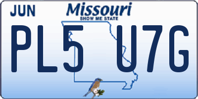 MO license plate PL5U7G
