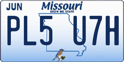 MO license plate PL5U7H