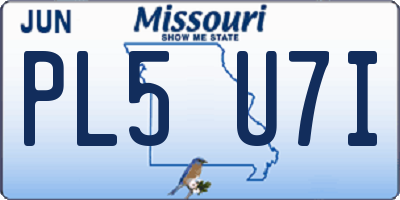 MO license plate PL5U7I