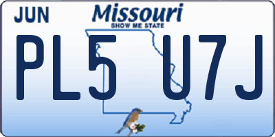 MO license plate PL5U7J