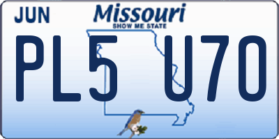 MO license plate PL5U7O