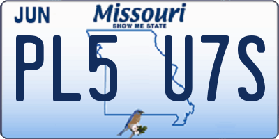 MO license plate PL5U7S
