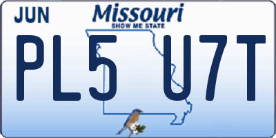 MO license plate PL5U7T