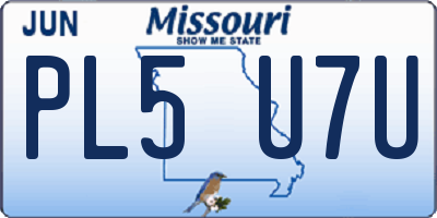 MO license plate PL5U7U