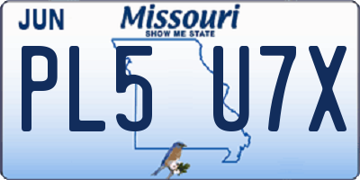 MO license plate PL5U7X