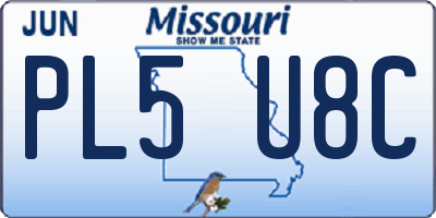 MO license plate PL5U8C
