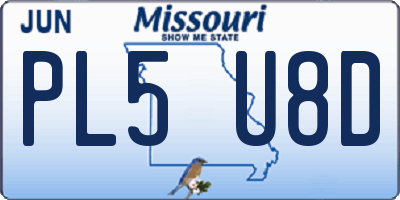 MO license plate PL5U8D