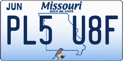 MO license plate PL5U8F