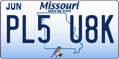 MO license plate PL5U8K