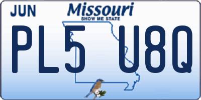 MO license plate PL5U8Q