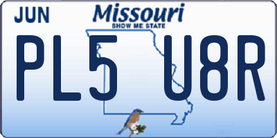 MO license plate PL5U8R