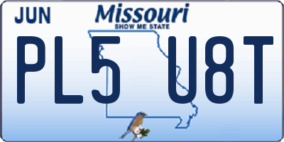 MO license plate PL5U8T
